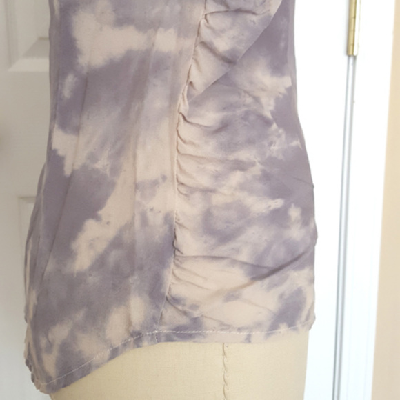 100% Silk Tie Dye Zip Front Long Sleeve Blouse XS - Picture 5 of 8